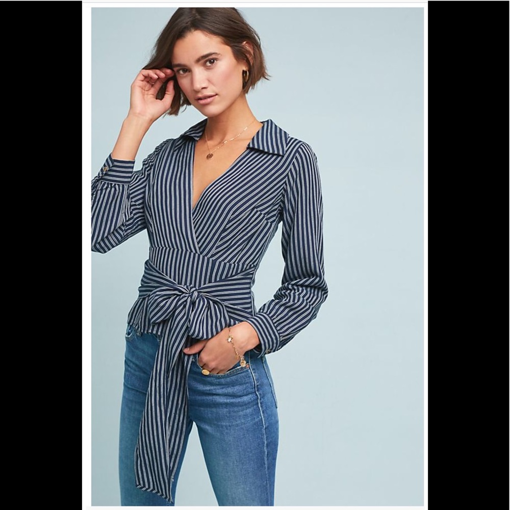 Anthropologie Fiorina Striped Blouse